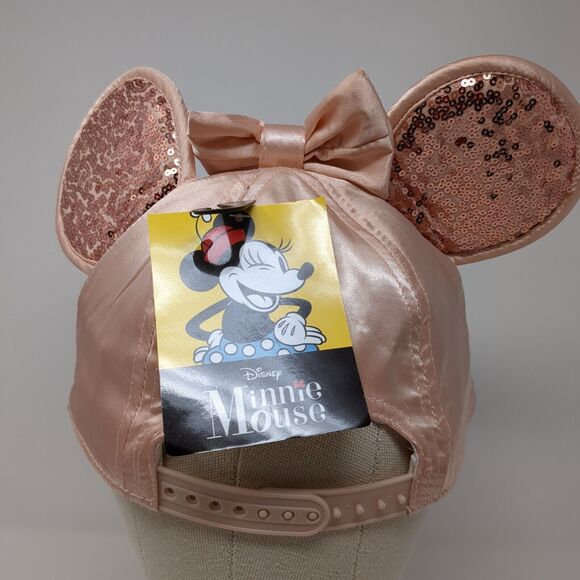 Minnie Mouse Ears Snapback Hat Pink OS Adjustable Embroidered W/Tags Disney - Picture 5 of 9